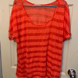 Short sleeve lace shirt